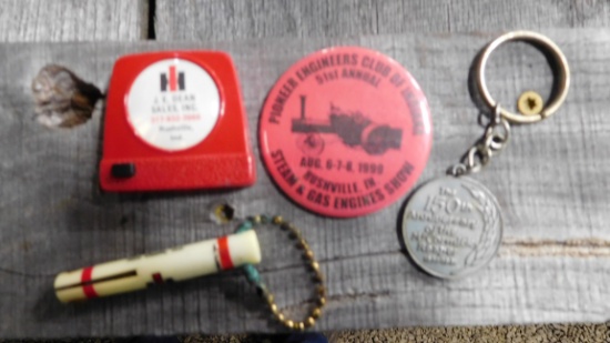 TAPE MEASURE, KEY RINGS & BUTTON