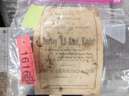 1888 DEERING ALL STEEL BINDER BOOKLET