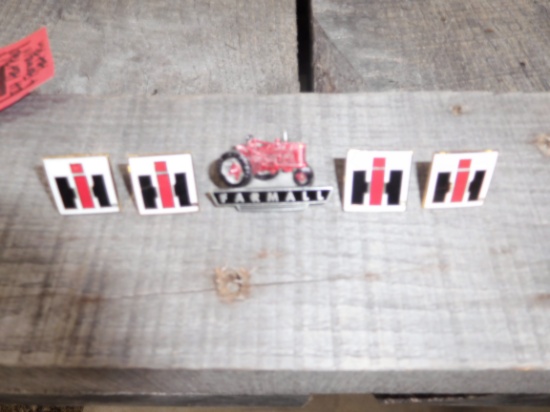 (4) IH HAT PINS & FARMALL HAT PIN