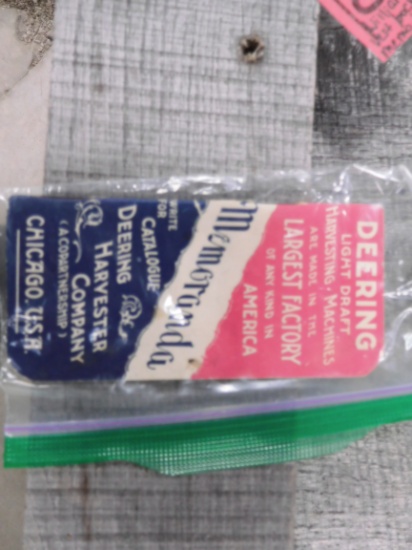 WILLIAM DEERING VEST POCKET MEMO BOOK