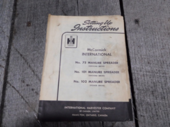 MANURE SPREADER INSTRUCTION & OPERATING MANUAL