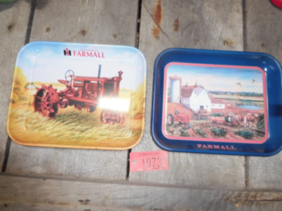(2) TIN DECO TRAYS