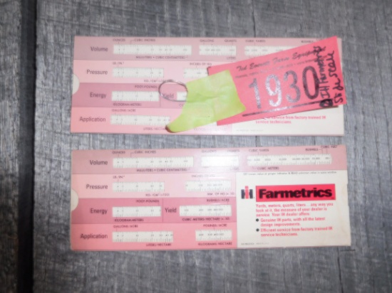 (2) IH FARMETRICS SLIDE SCALE