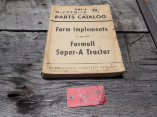 SAL-1 - IMPLEMENTS FOR SUPER A PARTS CATALOG