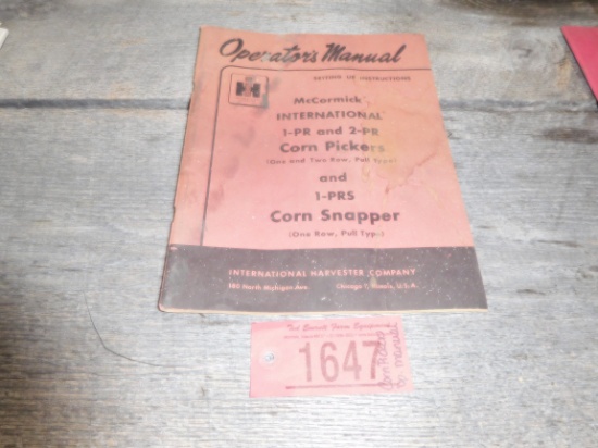 CORN PICKERS OPERATOR MANUAL