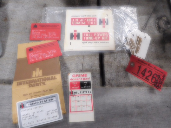 11PC PARTS TAGS, WARRANTY CERTIFICATE