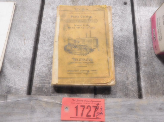 MCCORMICK DEERING T40 PARTS BOOK