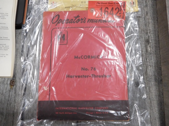 NO 76 HARVESTER THRESHER OPERATOR MANUAL
