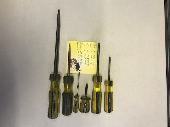 (6) IH SCREWDRIVERS - 4 SPADE & 2 PHILLIPS
