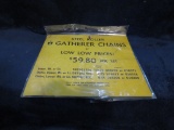 Yellow cardboard sign-