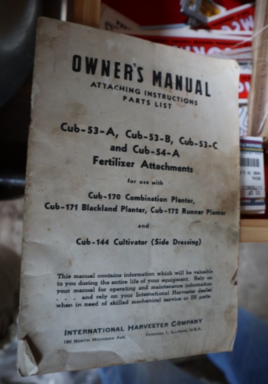 CUB 53-A, 53-B, 53-C & 54-A FERTILIZER ATTACHMENTS MANUAL