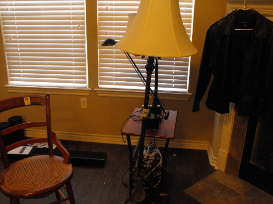 Floor Lamp, Small Table, & Cords