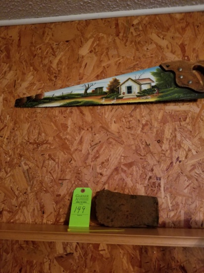 Hand-Painted Saw and Axe Head
