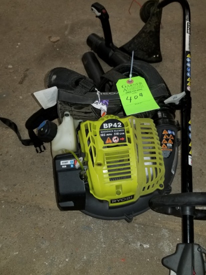 Ryobi Backpack Blower & Ryobi Weed Trimmer