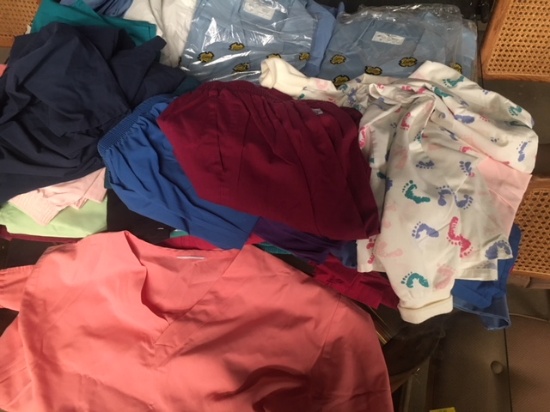 Large Lot Of Ladies Medical Scrubs And Lab Coats