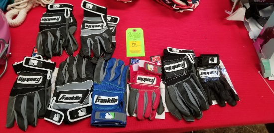 Several Franklin Batting Gloves Various Sizes