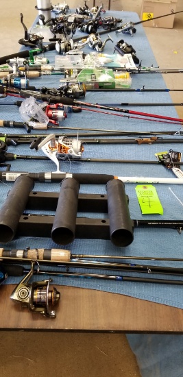Large Lot Of Fishing Rods And Reels