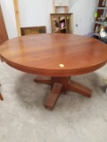 Large Round Tiger Oak Table- 60