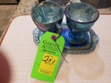 Carnival Glass Creamer & Sugar