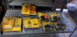 Lot Of Dewalt Batteries And Chargers