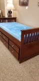 Twin Daybed Trundle Bed With Drawers- Brighton Bed Youth Gel Memory Foam Mattress Blue