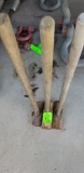 Three sledge hammers