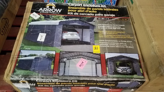 Arrow Carport Enclosure Kit 12x20x7