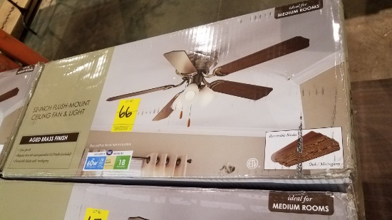 52" Flush-mount Ceiling Fan And Light