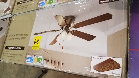 52" Flush-mount Ceiling Fan And Light