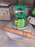 Misc Lot- Miracle-gro, Rolling Pin, And Dishes