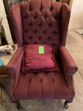 Queen Anne Upholstered High Back Wing Chair