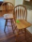 2 Wooden Swivel Bar Stools