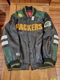 Green Bay Packers Leather Jacket Lg