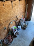 Lot Misc.- Hose Reels, Chain, Vise, Plus More