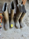 2 Pairs Of Rain/mud Boots- Sizes Unknown