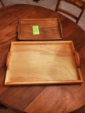 2 Wooden Large Trays
