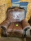 Swivel Rocker Recliner Leather W/ Cowhide Chair