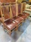 4 Leather Chairs With Cowhide