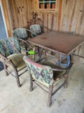 Rustic Patio Set & 4 Chairs