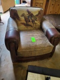 Leather Chair With Indian Scene