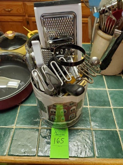 Tin of Kitchen Utensils