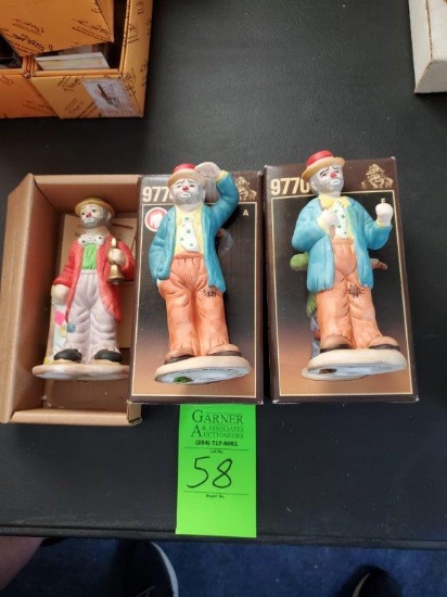 Emmett Kelly Jr Collectibles 3 Pcs.