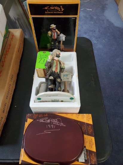 Emmett Kelly Jr Flambro On The Road Again - Signed Base