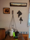 Antique Enamel Coffee Pot, Metal Mixer, Rug Beater, and Misc.