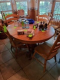 Dining Table, 4 Chairs, & 5 Extra Leaves