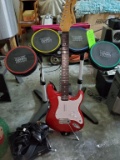 Xbox 360, Rock Bank Drums, & Rock Band Guitar