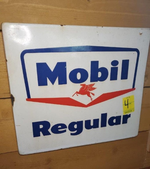 Vintage Mobil Regular Porcelain Metal Sign