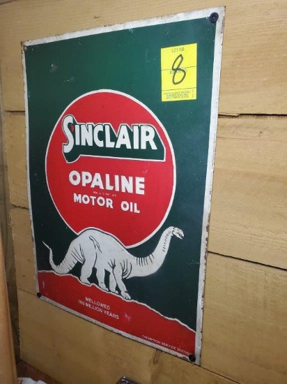 Sinclair Opaline Motor Oil Metal Sign
