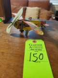 Vintage Tin Airplane Wind Up Tin Toy