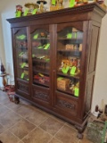Beautiful Antique Claw Foot Glass Front Display Cabinet